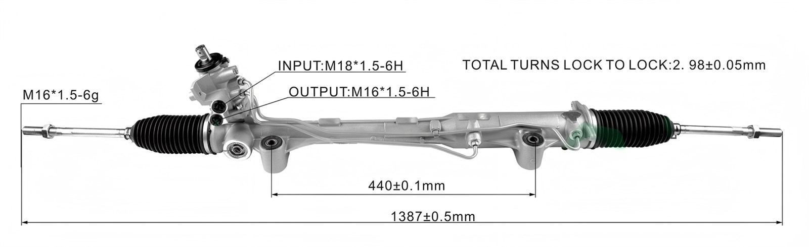2H1422055CX 2H1422061C YX8251 VW  Steering Rack(LHD)