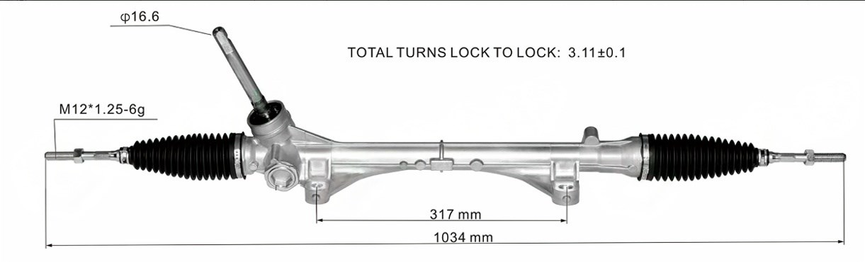 DS130936 48001-1TT1A   Steering Rack(LHD)